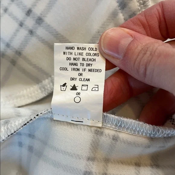 Melloday Longline Vest Windowpane Print White Black Open Front Medium M EUC - Picture 12 of 12